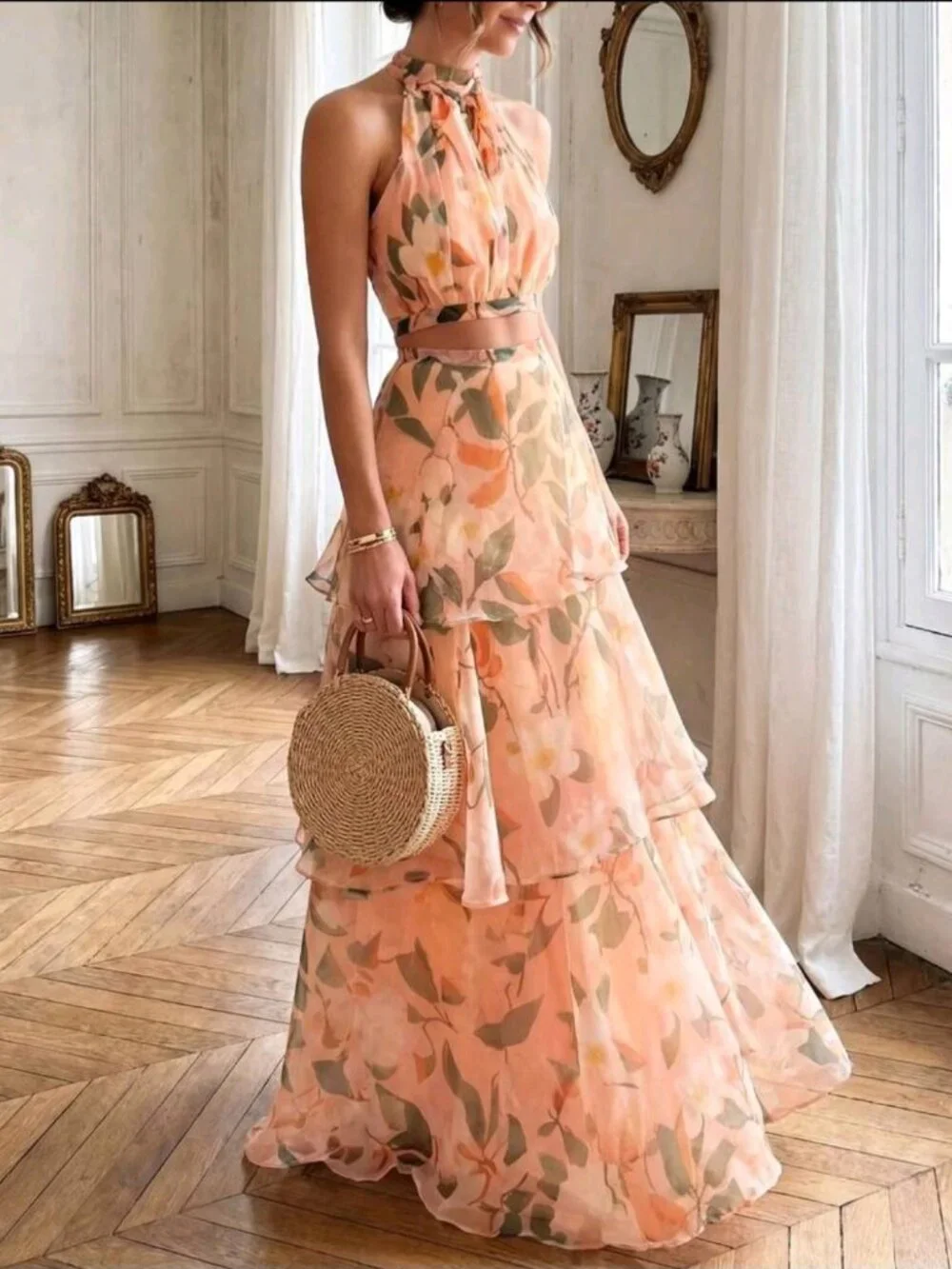 Elegant Casual Vacation Romantic Beach Date Summer 2 Pieces Set, Women's Beach